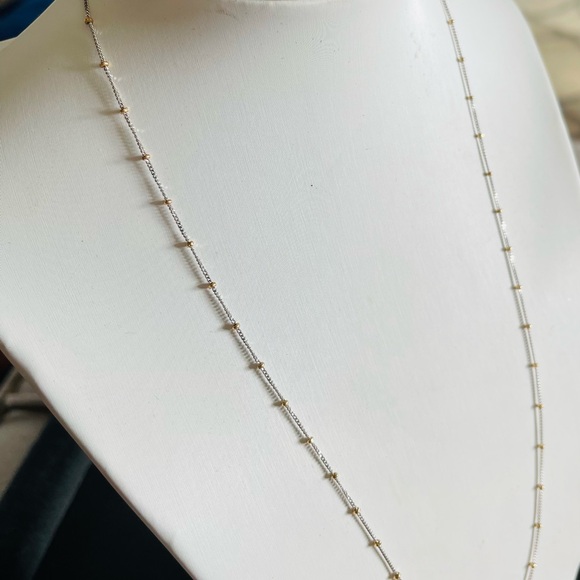 Vecceli Italy Silver and Gold Minimalist Necklace - Picture 1 of 4